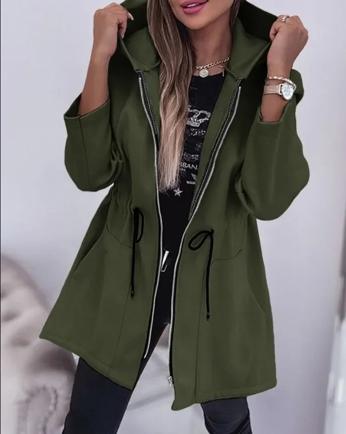 Karol | Pleated jacket with hood and zip