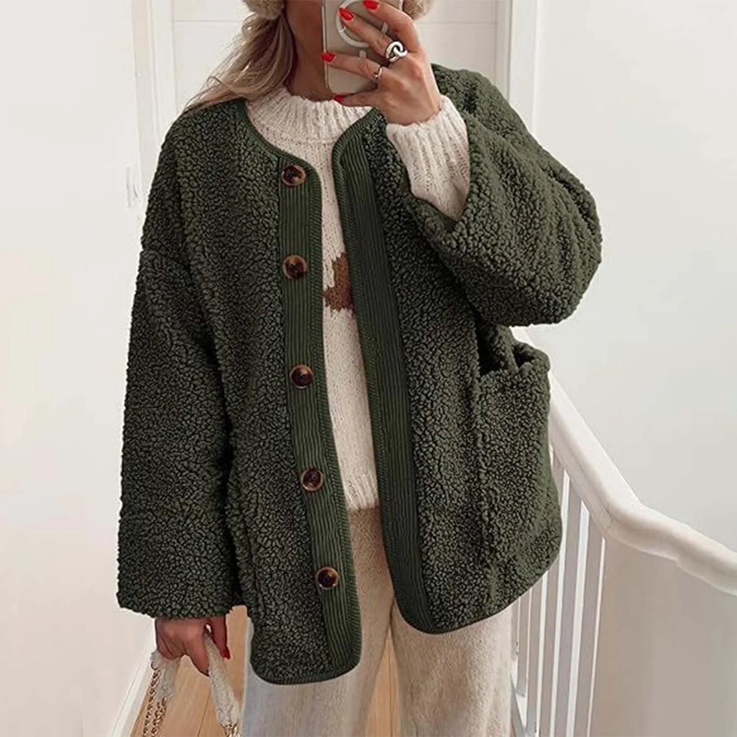 Reina | Women's winter coat, cozy thick coat with long sleeves