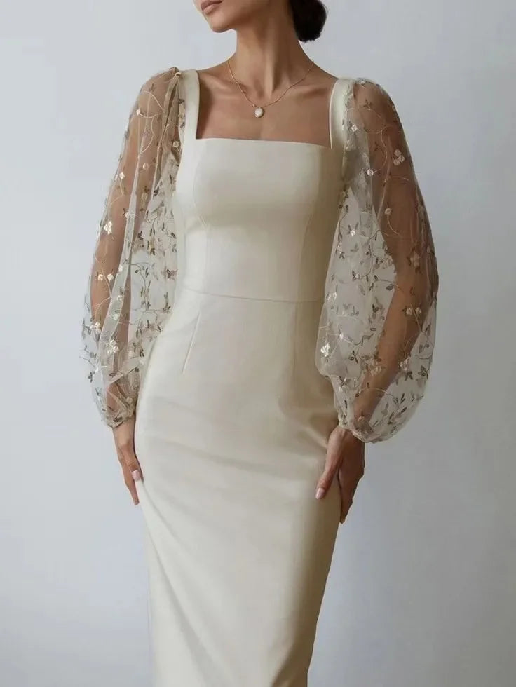 Selena® | Evening And Party Dress With Square Neckline And Long Sleeves