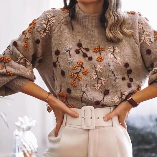 Larisa | Comfortable and soft women's sweater with an autumn print