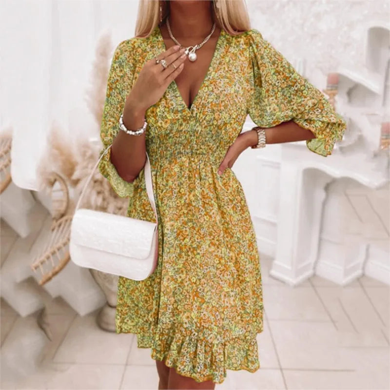 Magdalena® | Bohemian sundress with floral pattern for women