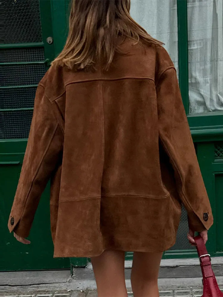 Solange | Retro coat for women with lapel collar