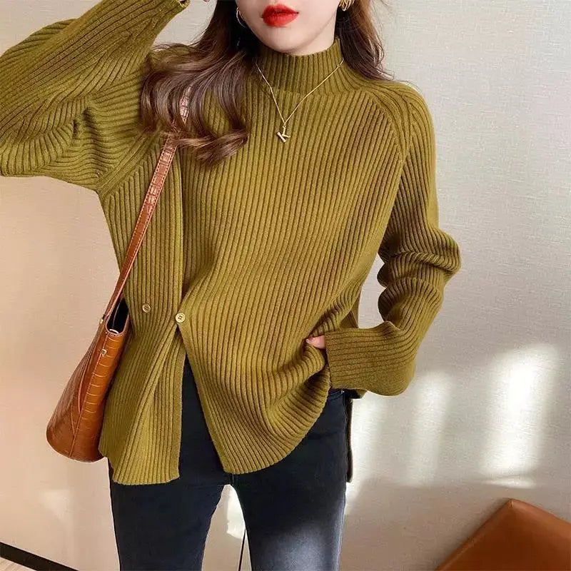 Teodora | Loose knit turtleneck sweater for women