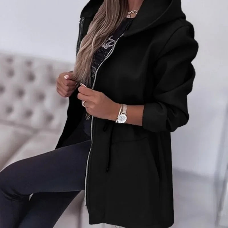 Karol | Pleated jacket with hood and zip