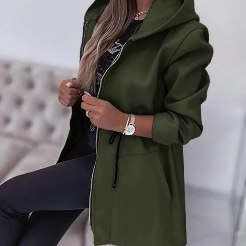 Karol | Pleated jacket with hood and zip