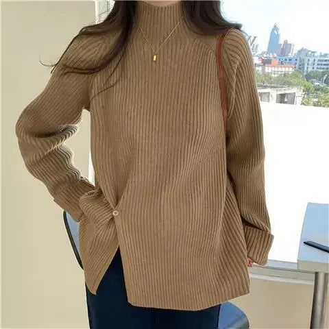 Teodora | Loose knit turtleneck sweater for women