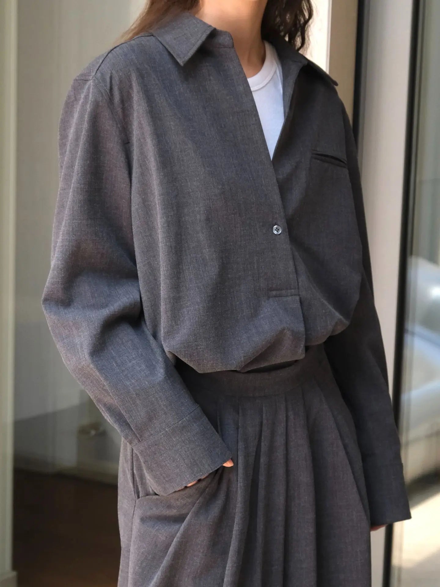 Silvia | Women's autumn blouse with collar and long sleeves
