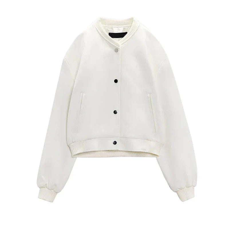 Stella | Bomber jacket with metal print buttons