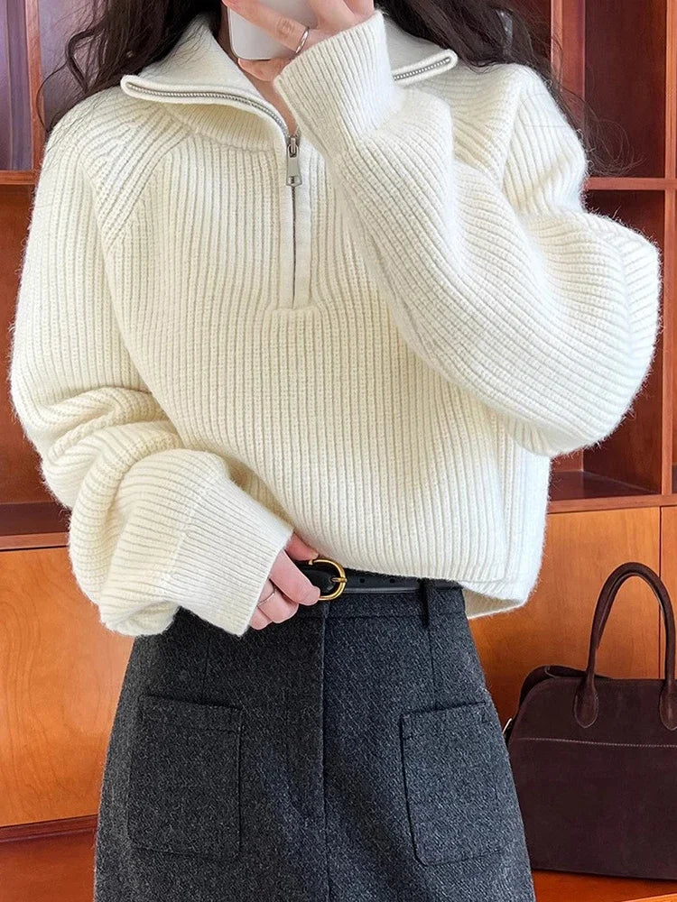 Edna | Sigfrida sweater women's winter autumn short zip