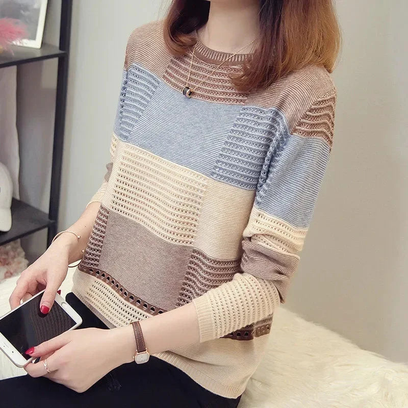 Francisca | Striped, loose knit sweater