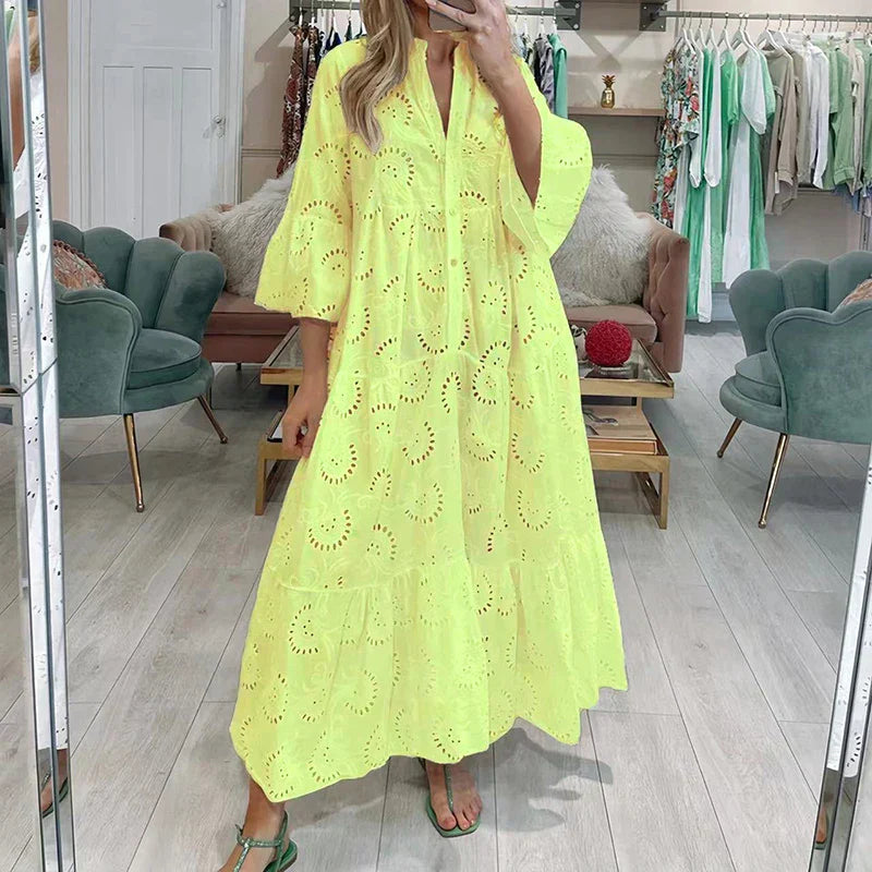 Isabel® | Women's embroidered dress with cutouts