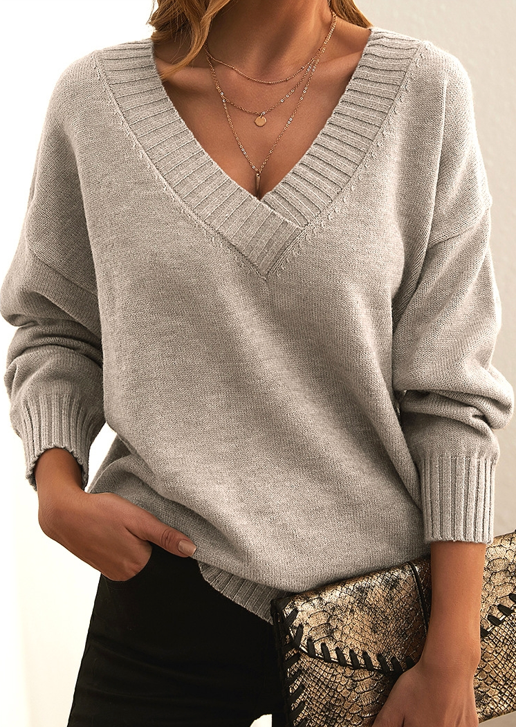 Georgina | Cozy ribbed V-neck sweater
