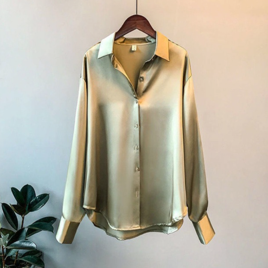 Natalia® | Casual Satin Muslin Blouse