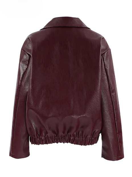 Susana | Burgundy faux leather jacket
