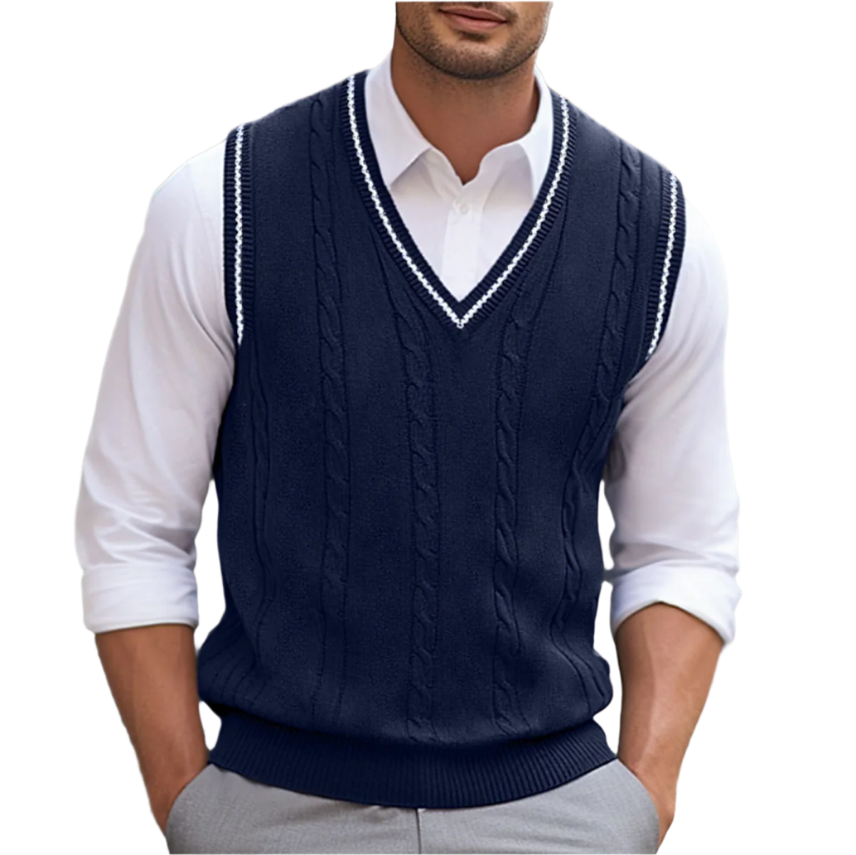 Grant | Men V Neck Sleeveless Sweater Vest