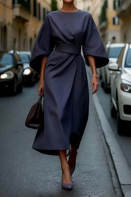 Lily | Women’s Winter Lantern Sleeve Midi Dress