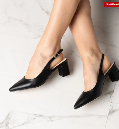 Maura® | Stylish Black Shoes With Black Strap
