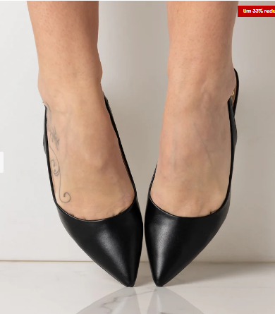 Maura® | Stylish Black Shoes With Black Strap