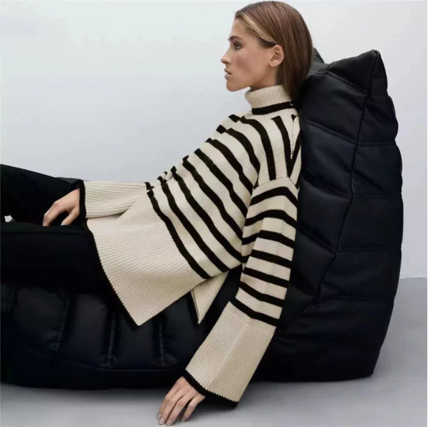 Ximena® | Col roulé rayé for women