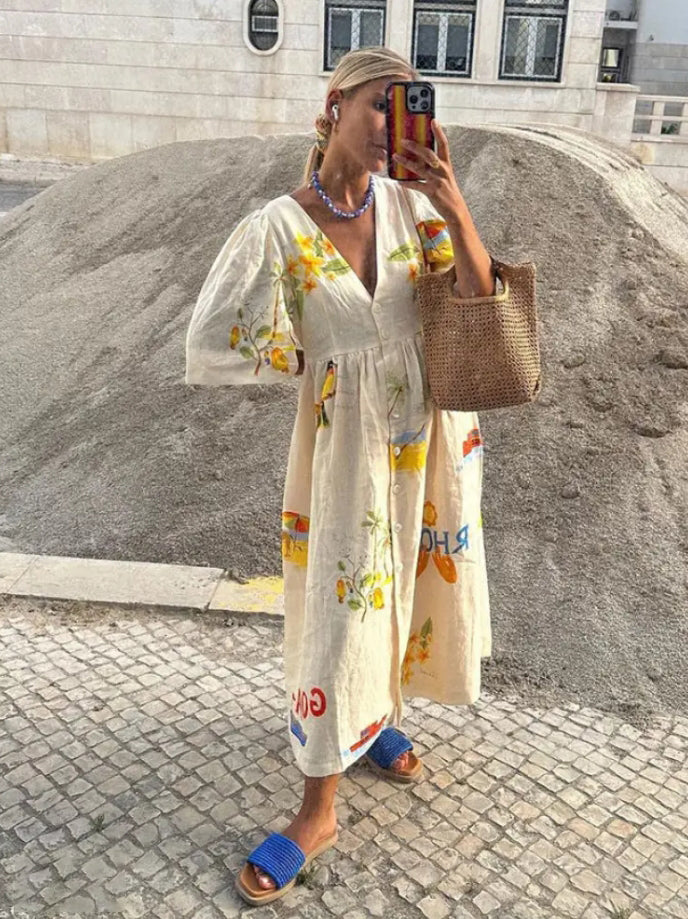 Daniela® | Elegant Dress With Comic Book Print