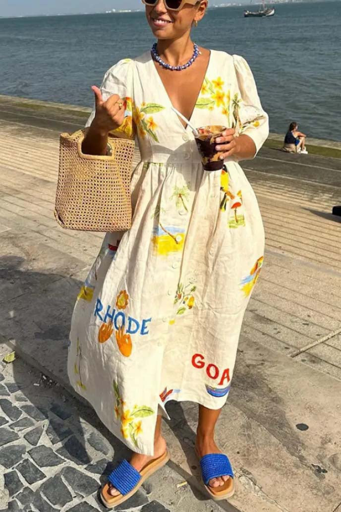 Daniela® | Elegant Dress With Comic Book Print