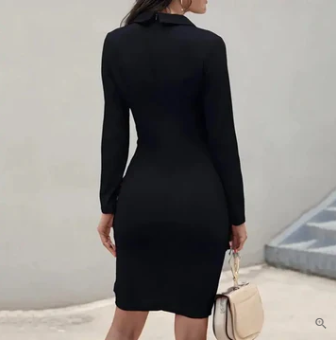 Ángela® | Elegant Cocktail Dress With Buttons