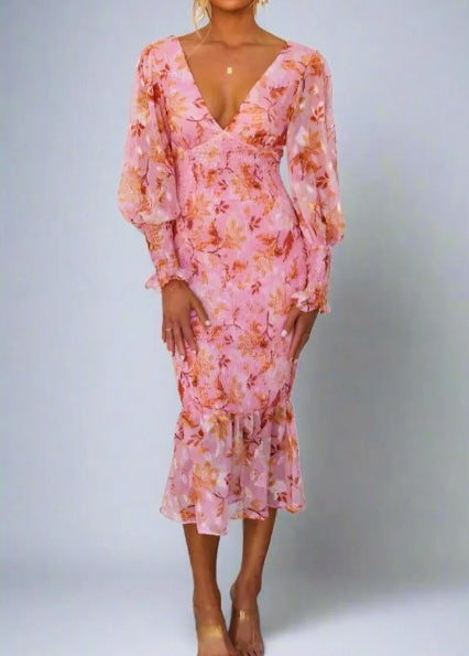 Aria® | Floral Print Midi Dress