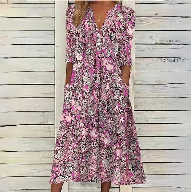 Chelsea® | Elegant Floral Midi Dress For Women