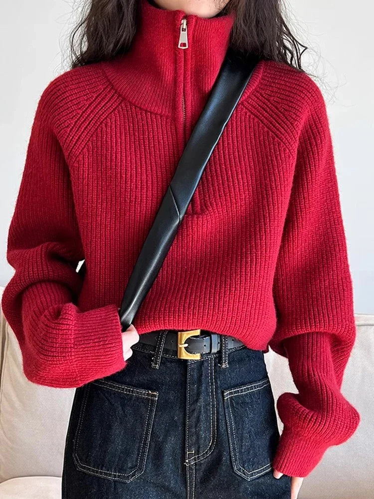 Edna | Sigfrida sweater women's winter autumn short zip