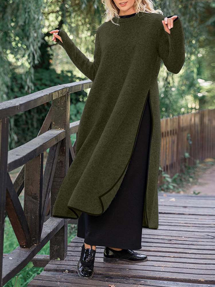 Silvia® | Long Split Midi Dress In Loose Fit