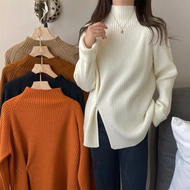 Teodora | Loose knit turtleneck sweater for women