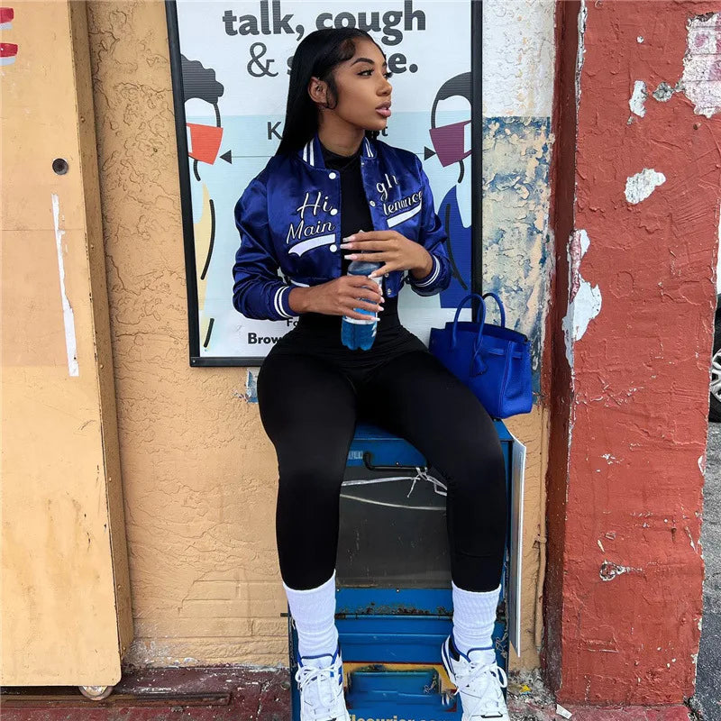 Catalina | Embroidered short baseball jacket
