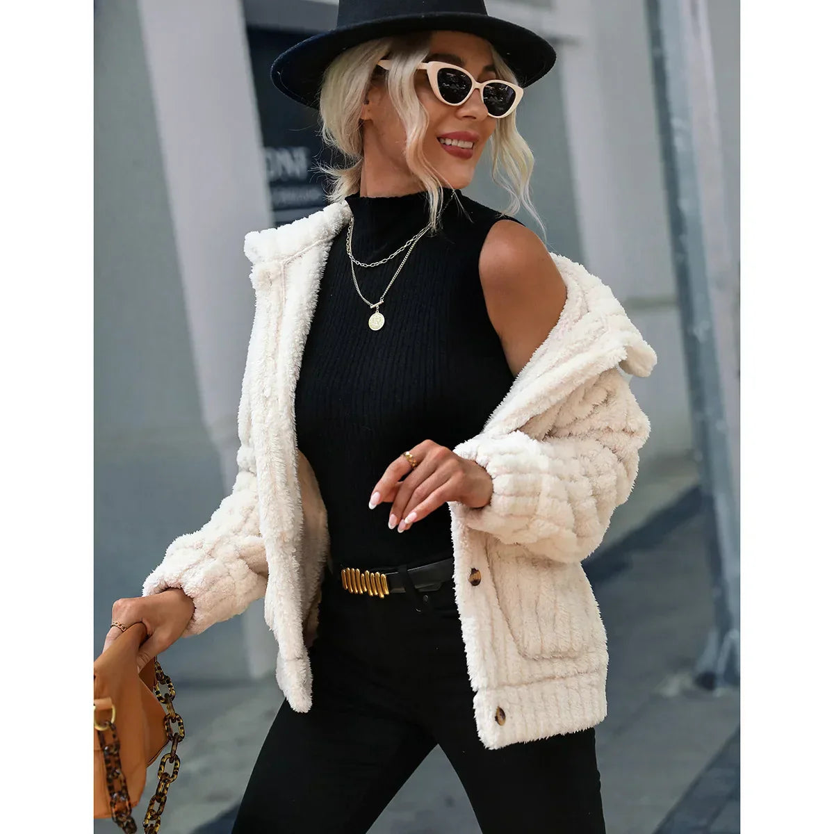 Elvira | Warm winter jacket for women with lapel collar