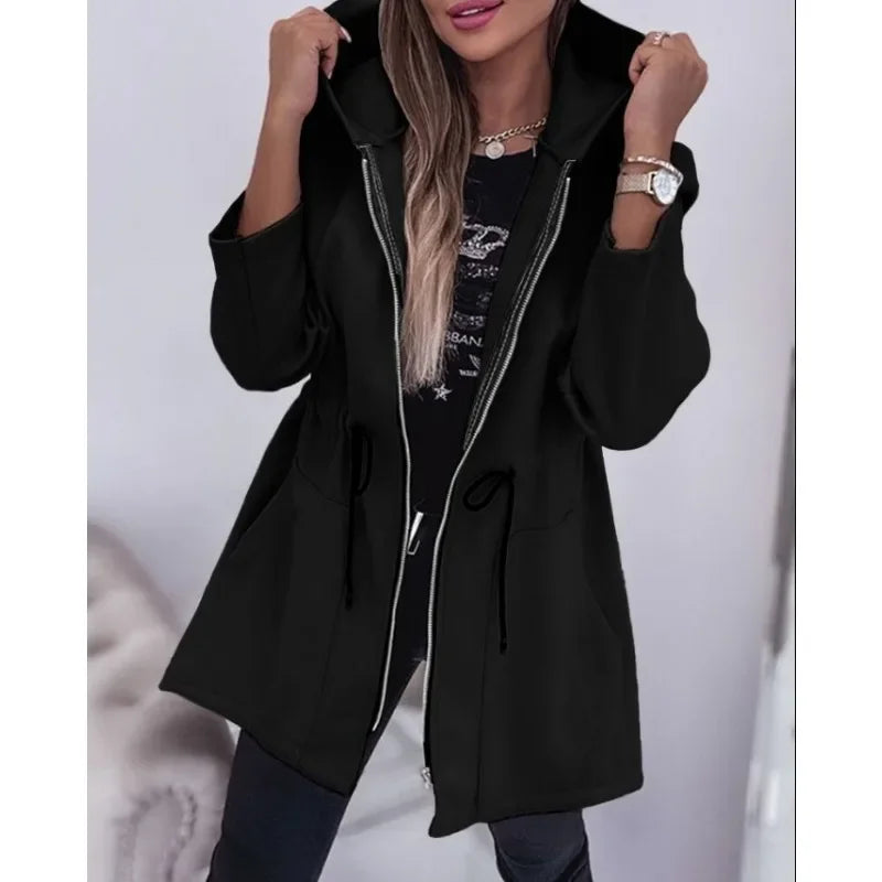 Karol | Pleated jacket with hood and zip