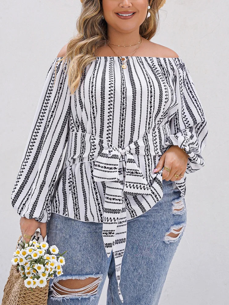 Maria® | Plus Size Women'S Striped Shirt