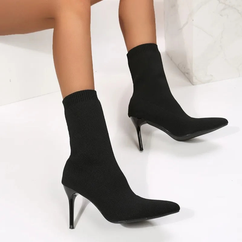Perla | Sexy high heel sock boots