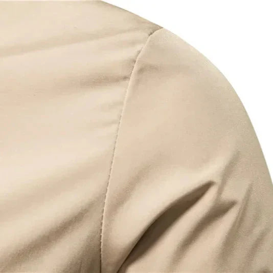 Men’s Zip Bomber Jacket With Ribbed Collar And Front Pockets
