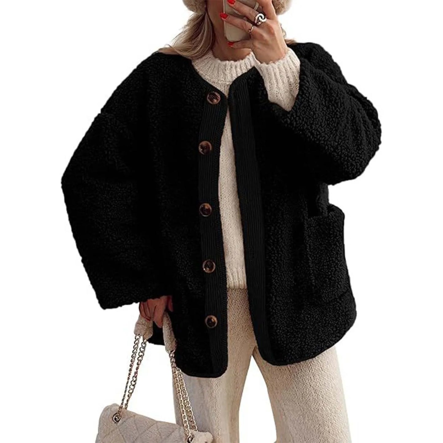 Reina | Women's winter coat, cozy thick coat with long sleeves
