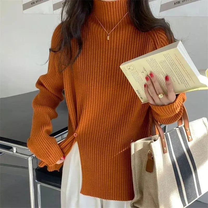 Teodora | Loose knit turtleneck sweater for women