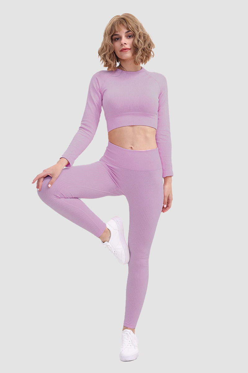 Gabriela | Seamless soft sports t-shirt and leggings set
