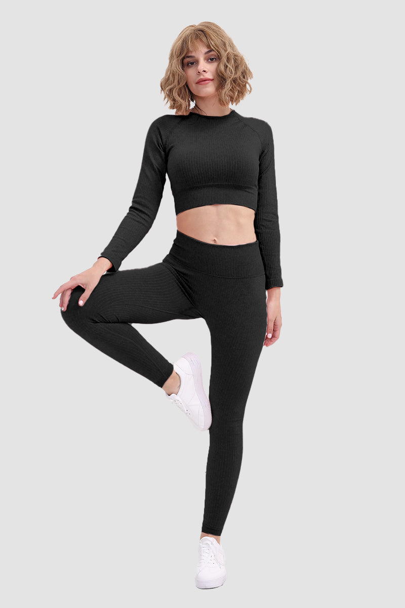 Gabriela | Seamless soft sports t-shirt and leggings set