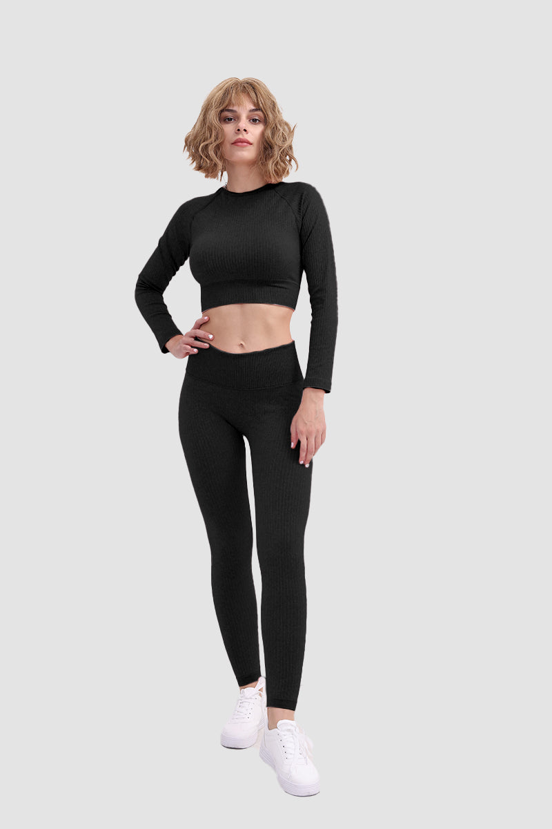 Gabriela | Seamless soft sports t-shirt and leggings set