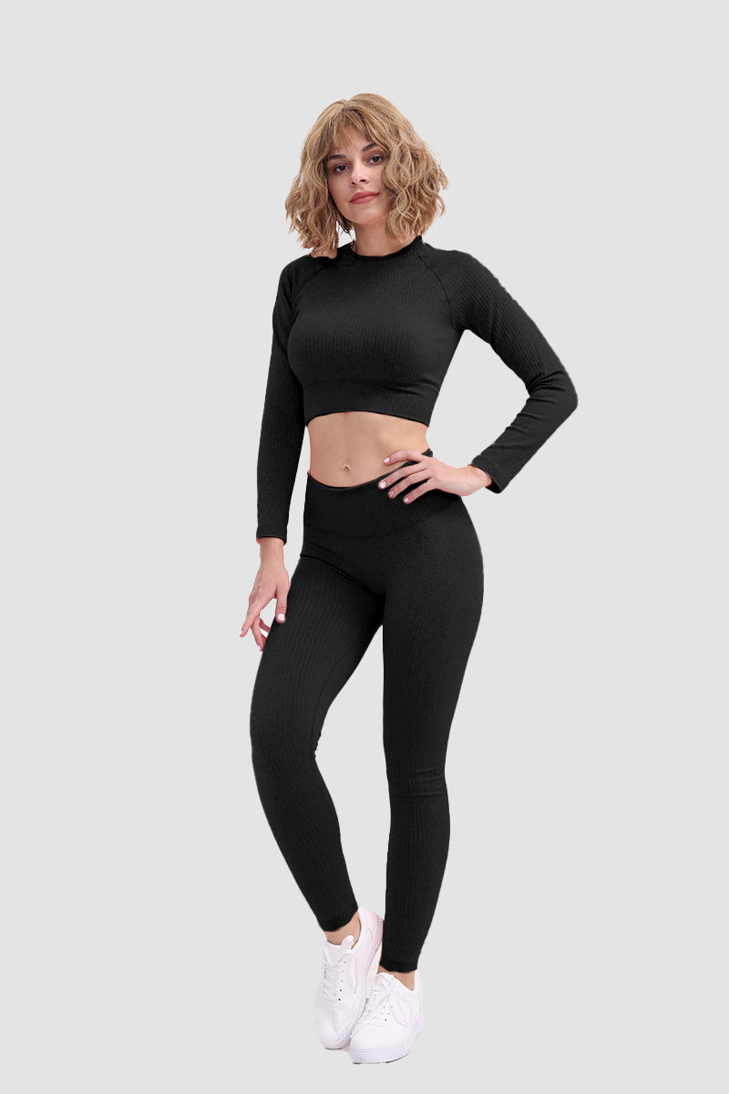 Gabriela | Seamless soft sports t-shirt and leggings set