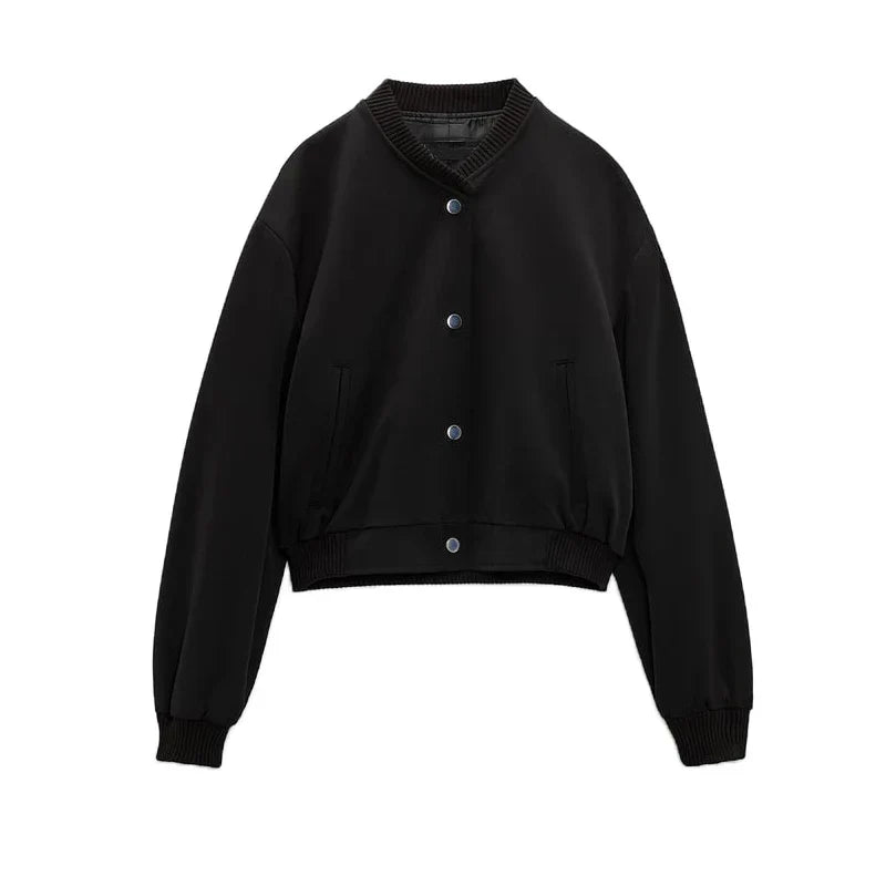 Stella | Bomber jacket with metal print buttons