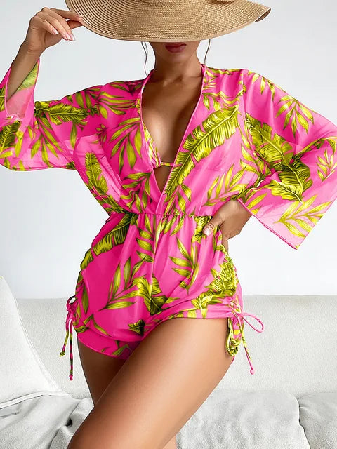 Gara® | High-Waisted Swimwear With Drawstring And Cover-Up