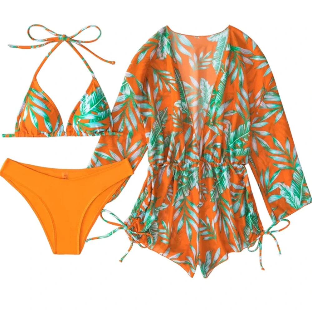 Gara® | High-Waisted Swimwear With Drawstring And Cover-Up