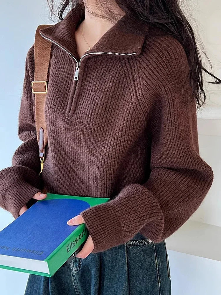 Edna | Sigfrida sweater women's winter autumn short zip