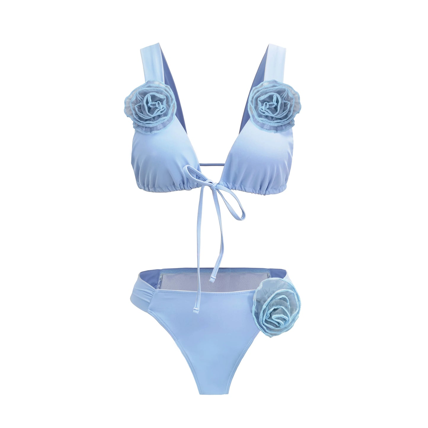 3D Floral Halter Bikini Set
