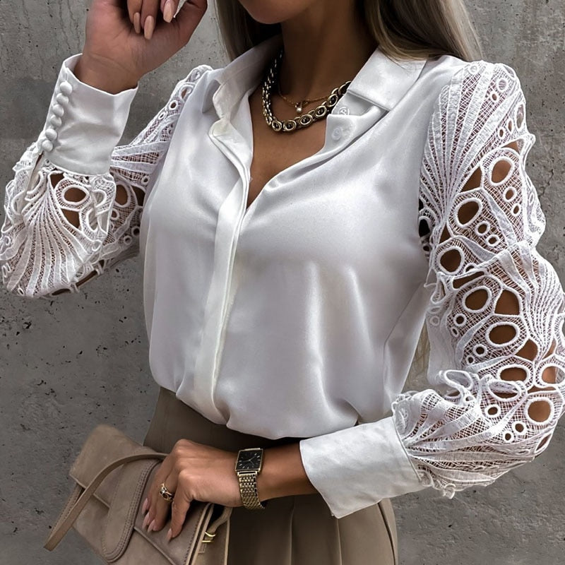Arnaude® | Long-Sleeved Lace Blouse