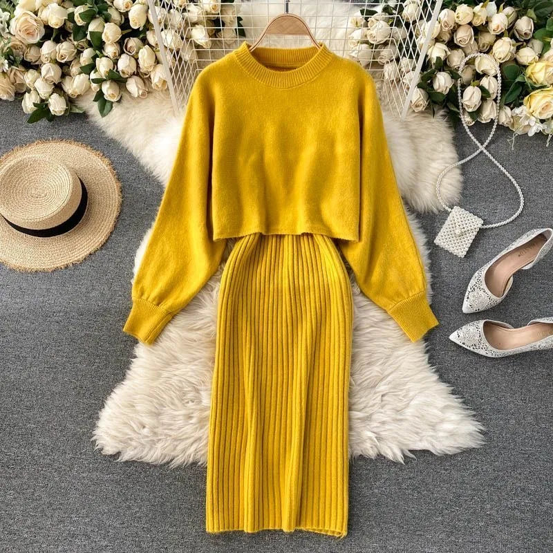 Sofia® | Knitted dress and sweater set for women